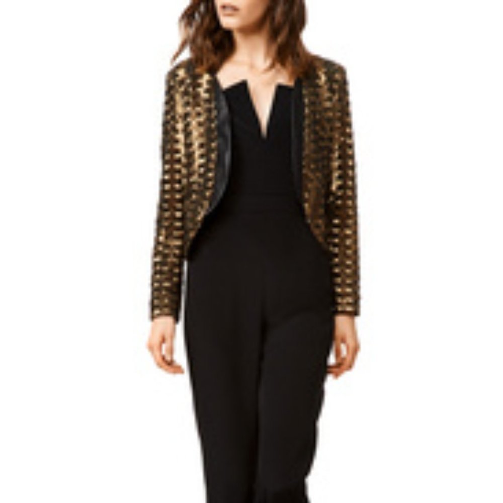 Hunter Bell Sequin Geometric Gold Jacket